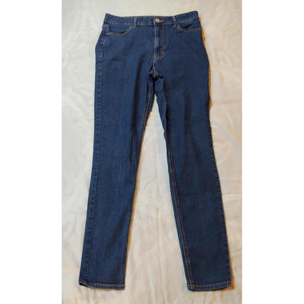 Old Navy Womens Size 8 Tall Super Skinny Ankle High Rise Blue Jeans Dark Wash